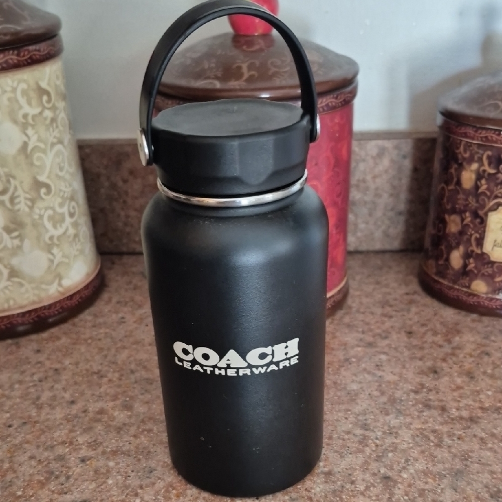 Coach Matte Black Insulated Bottle